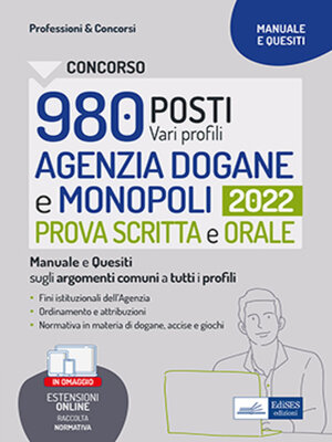 cover image of Concorso 980 posti vari profili--Agenzia Dogane e Monopoli